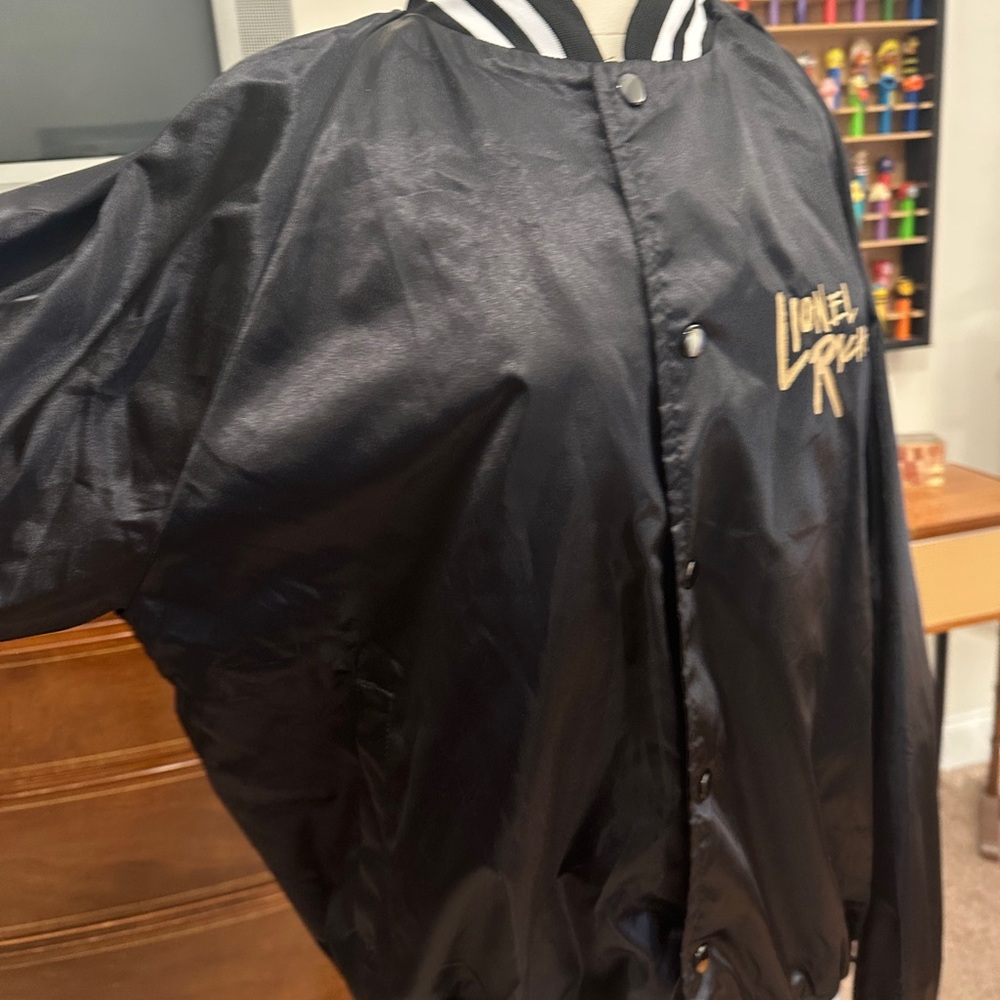 Unisex Lionel Richie Running With The Night Black Gold Bomber Varsity Jacket - Picture 2 of 7